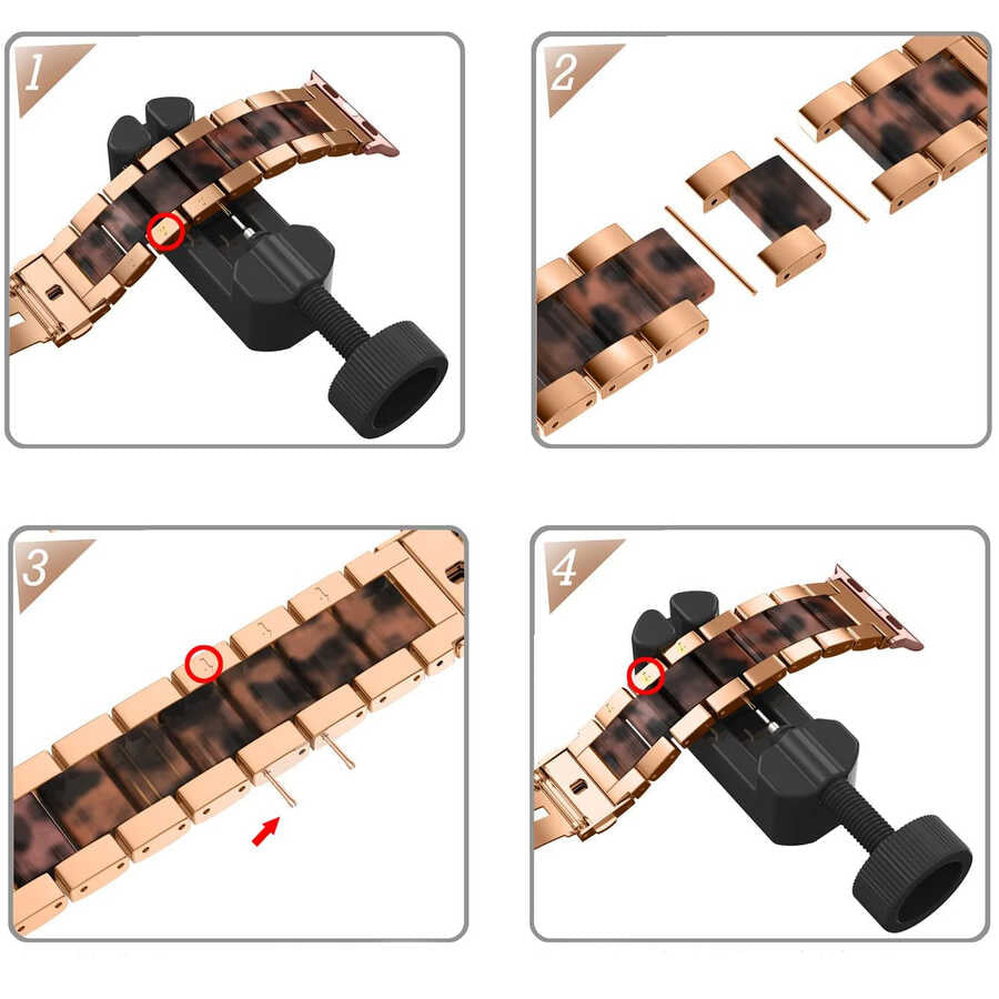 Apple Watch 40mm Wiwu Resin Steel Belt Metal Kordon Siyah