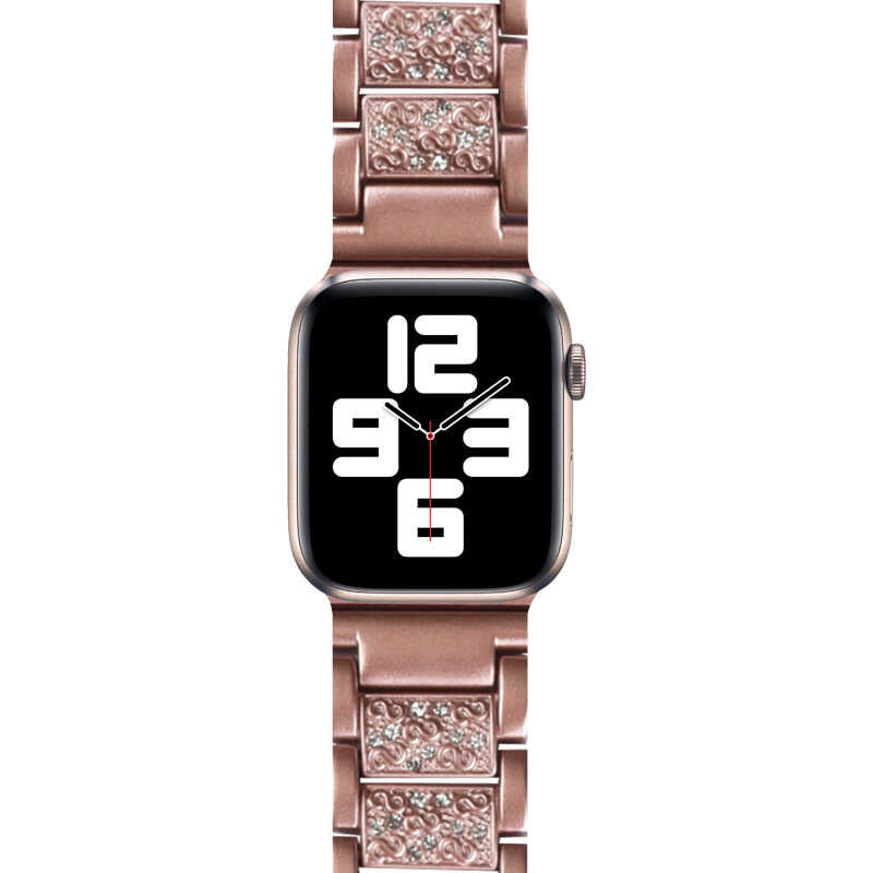 Apple Watch 40mm Wiwu Three Beads Set Auger Metal Kordon Gümüş