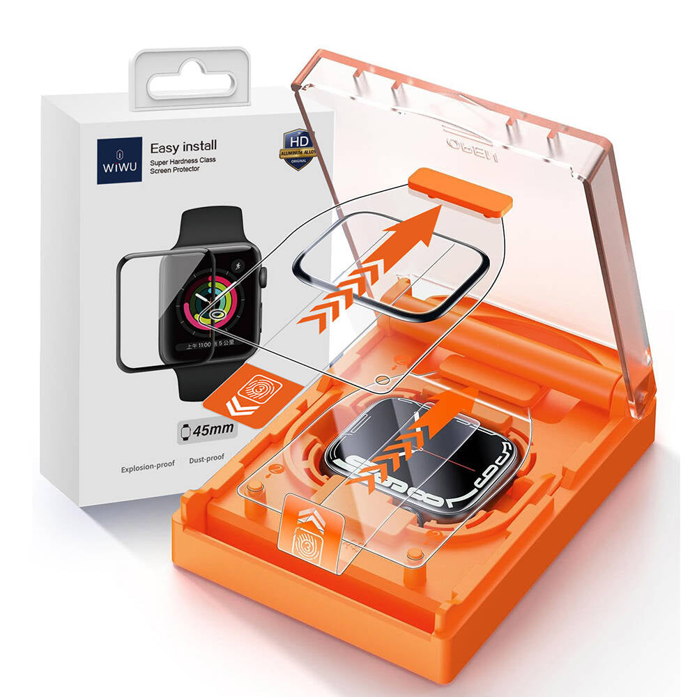 Apple Watch 40mm Wiwu Wi-JD105 Easy Install PMMA Pet Ekran Koruyucu + Kolay Uygulama Aparatı Siyah