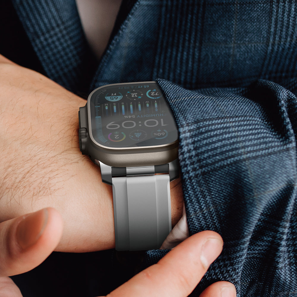 Apple Watch 42mm Amazingthing Titan Chrono Silikon Kordon Beyaz