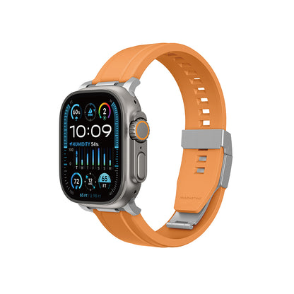 Apple Watch 42mm Amazingthing Titan Chrono Silikon Kordon Turuncu