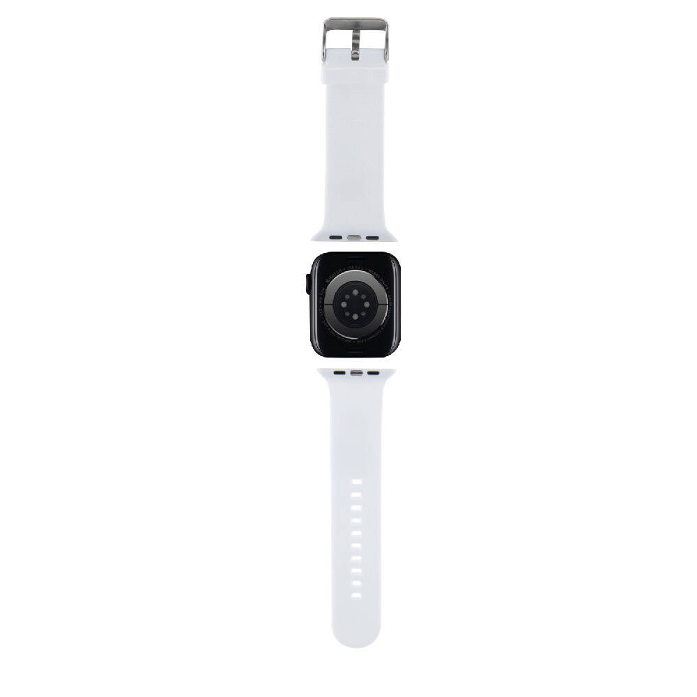 Apple Watch 42mm Karl Lagerfeld Orjinal Lisanslı İkonik Karl Head Logolu Silikon Kordon Siyah