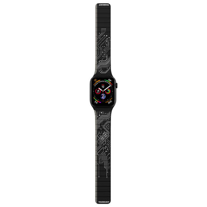 Apple Watch 42mm Kordon Youngkit Technological Magnetik Tak Çıkar Silikon Strap Kayış Beyaz