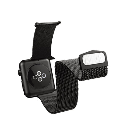 Apple Watch 42mm Raptic Hybrid Serisi Metal Hasır Kordon Siyah