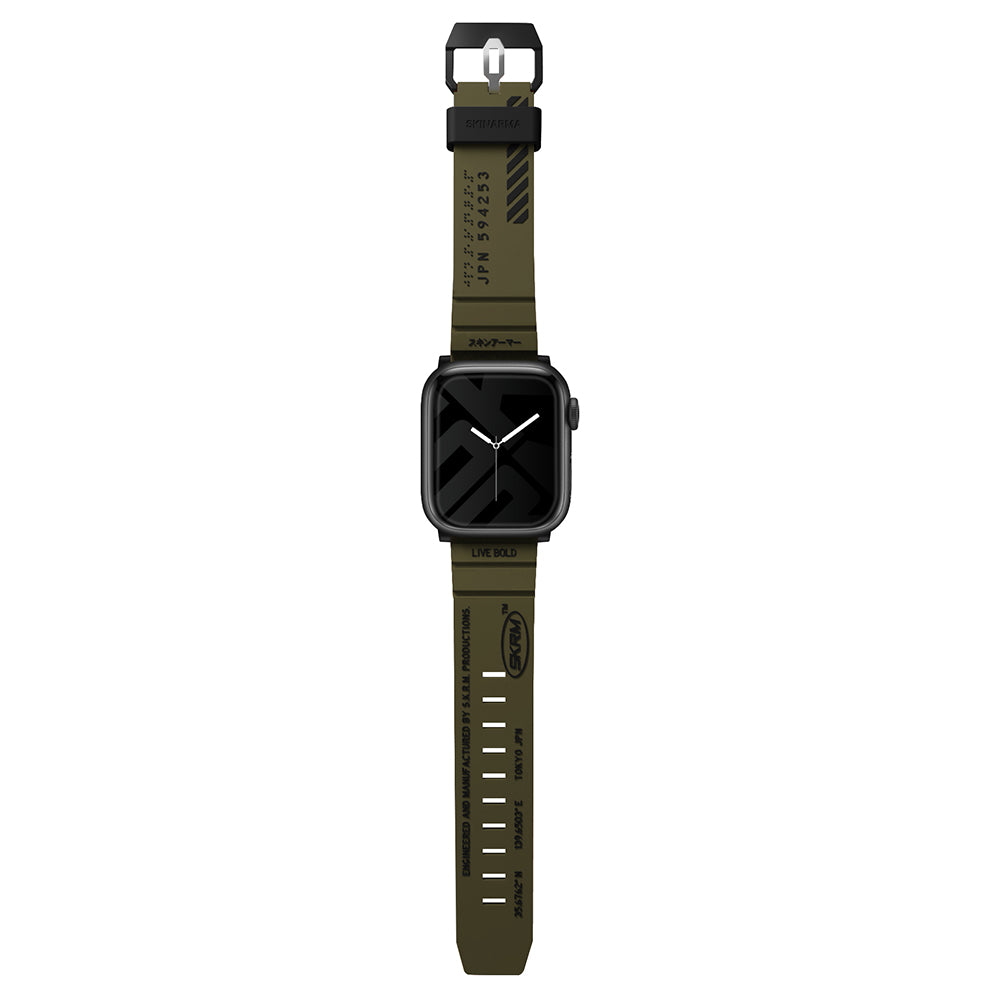 Apple Watch 42mm SkinArma Shokku Silikon Kordon Olive