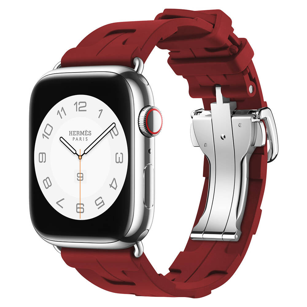 Apple Watch 42mm Spor Görünümlü Zore KRD-94 Silikon Kordon
