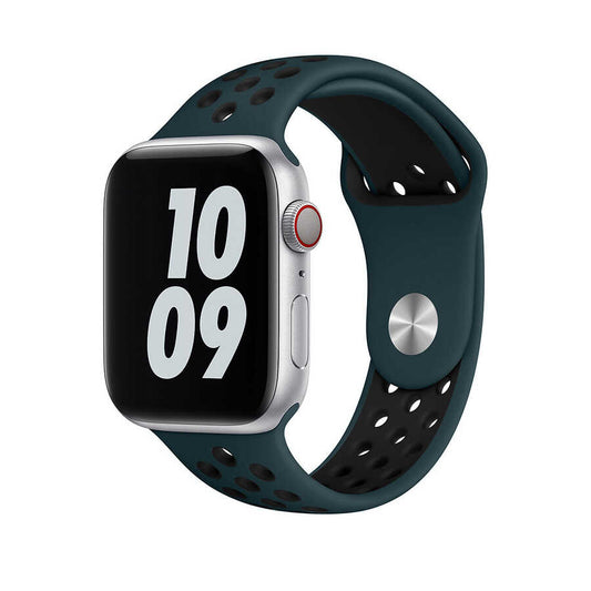 Apple Watch 42mm Wiwu Dual Color Sport Band Silikon Kordon Siyah-Kırmızı