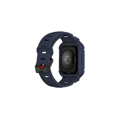 Apple Watch 44 mm Skinarma Mecha 2in1 TPU Kasa Koruyucu + Silikon Kordon Açık Gri