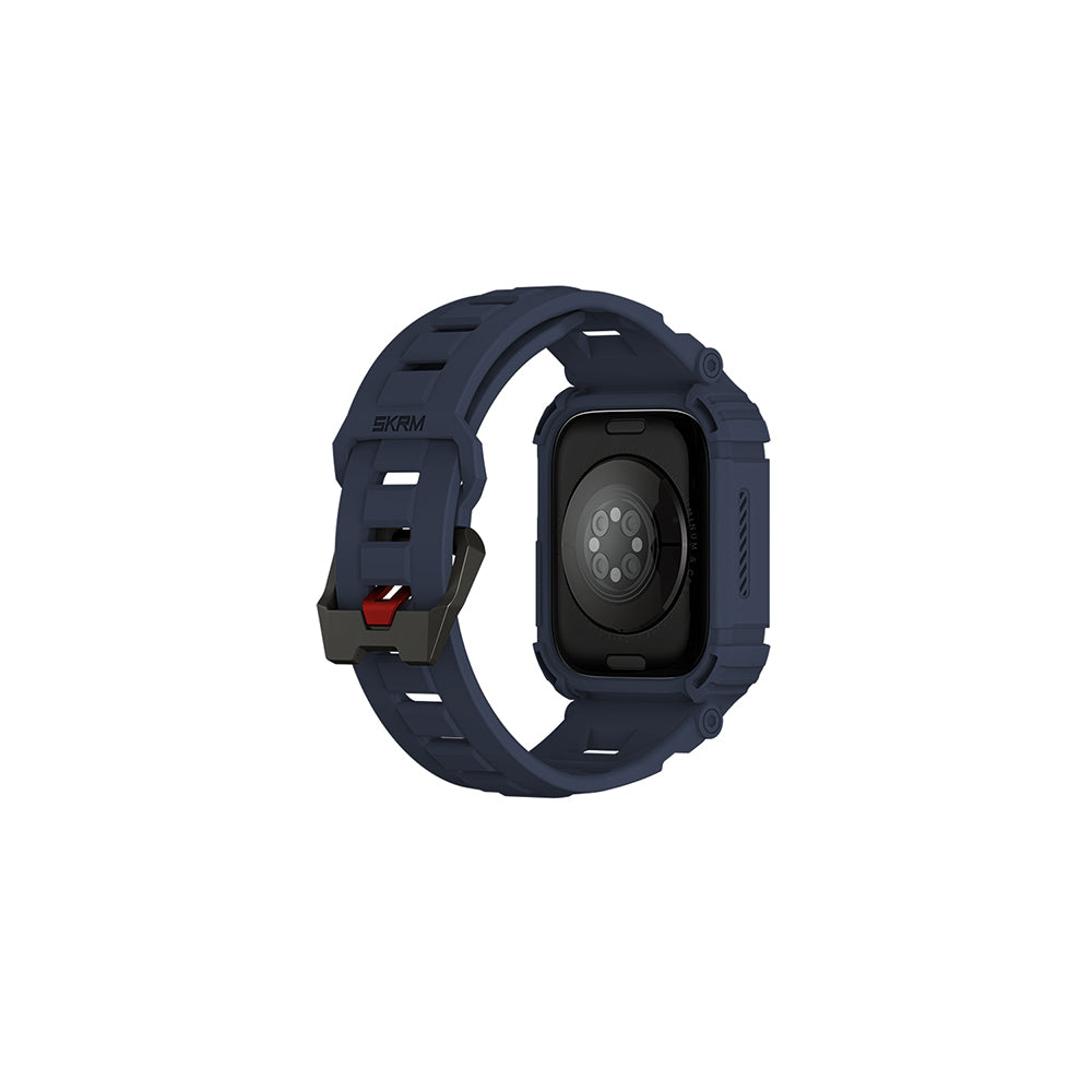 Apple Watch 44 mm Skinarma Mecha 2in1 TPU Kasa Koruyucu + Silikon Kordon Yeşil