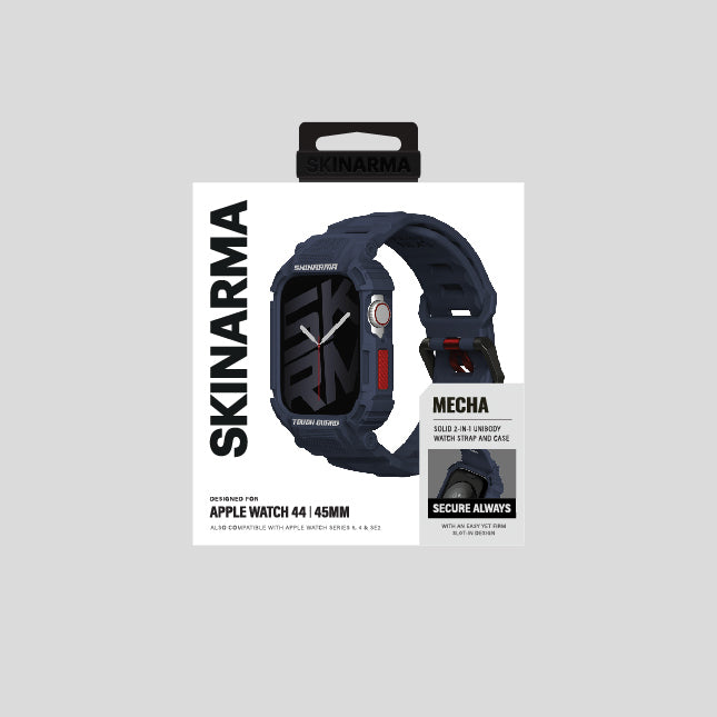 Apple Watch 44 mm Skinarma Mecha 2in1 TPU Kasa Koruyucu + Silikon Kordon Yeşil