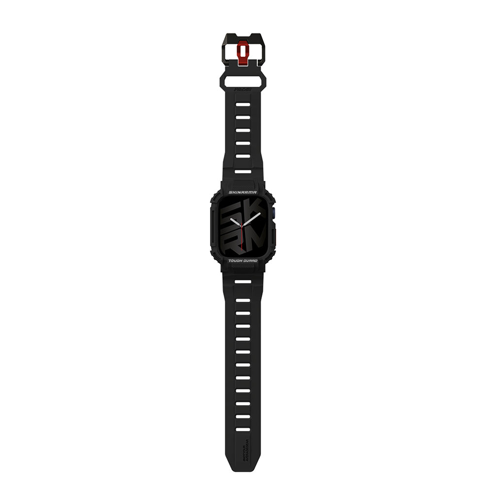 Apple Watch 44 mm Skinarma Mecha 2in1 TPU Kasa Koruyucu + Silikon Kordon Yeşil