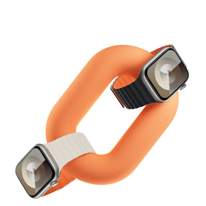 Apple Watch 44mm Benks Magnetik Tak Çıkar Silikon Strap Kayış Starlight