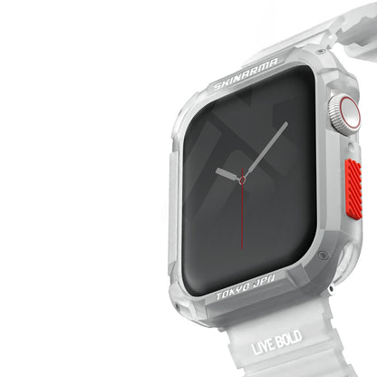 Apple Watch 44mm SkinArma Kurono Buzlu Tasarım Sert PC Kasa Koruyucu Beyaz