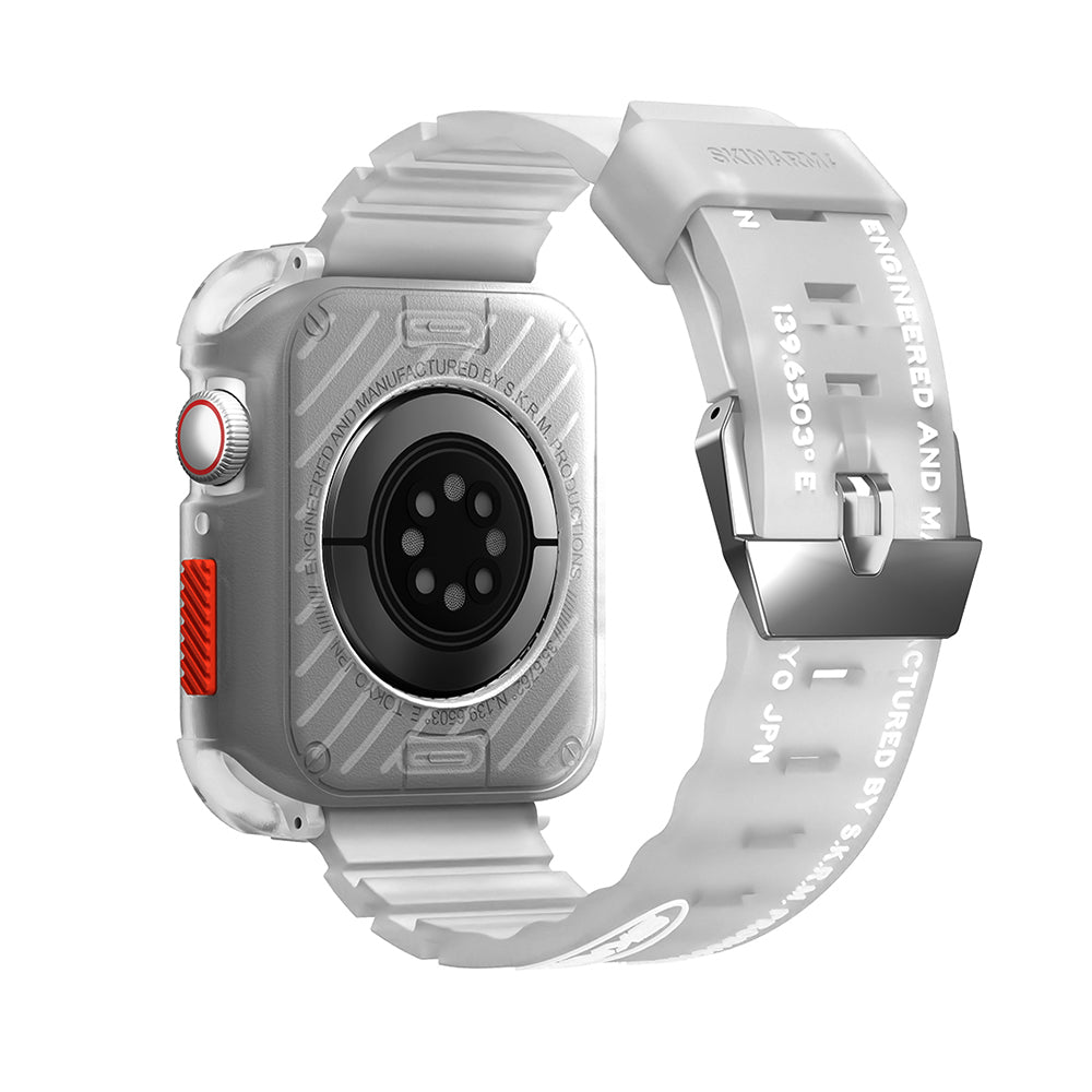 Apple Watch 44mm SkinArma Kurono Sert PC Kasa Koruyucu + Shokku Silikon Kordon Füme