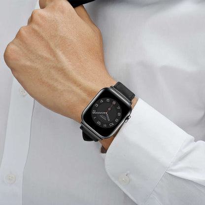 Apple Watch 44mm Wiwu Attleage Watchband Hakiki Deri Kordon Kahverengi