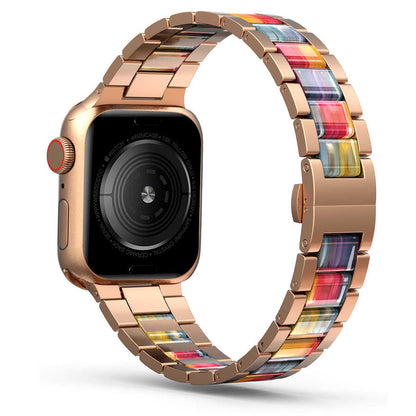 Apple Watch 44mm Wiwu Resin Steel Belt Metal Kordon Pembe