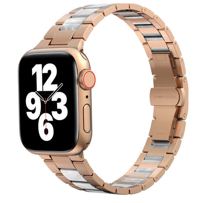 Apple Watch 44mm Wiwu Resin Steel Belt Metal Kordon Beyaz