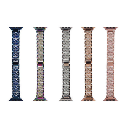 Apple Watch 44mm Wiwu Three Beads Set Auger Metal Kordon Mavi