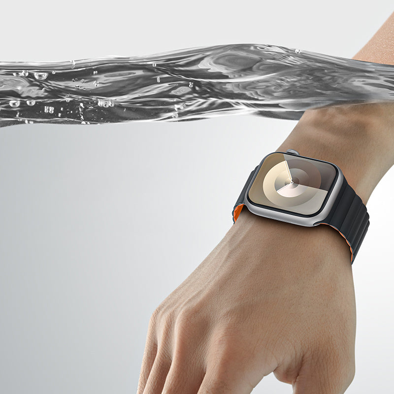 Apple Watch 7 41mm Benks Magnetik Tak Çıkar Silikon Strap Kayış Siyah