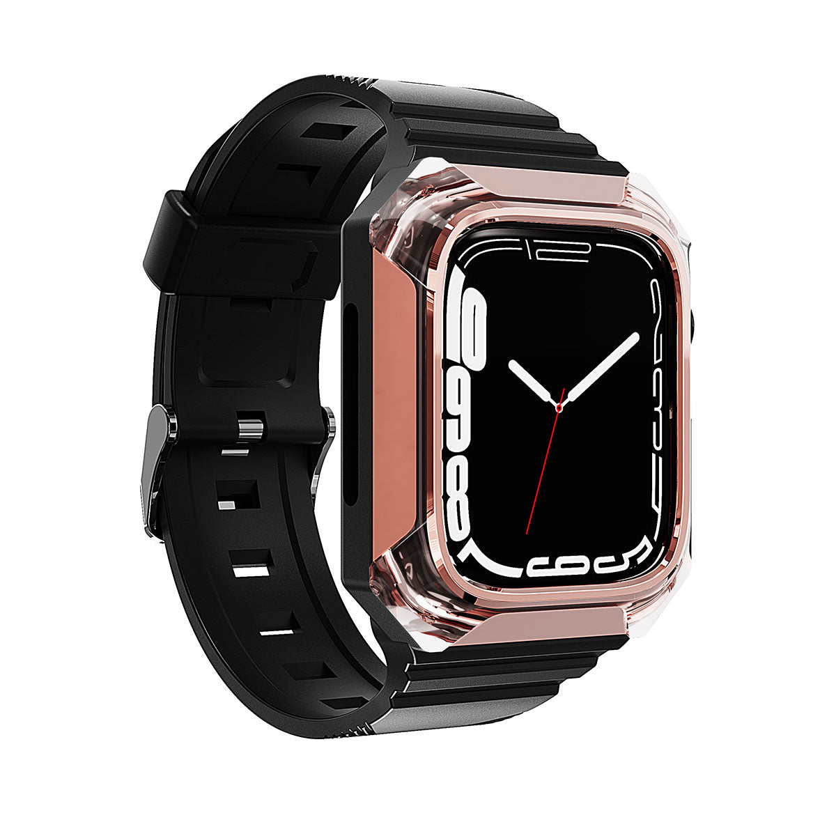 Apple Watch 7 41mm Zore KRD-88 Sert PC Kasa Koruyuculu Silikon Kordon