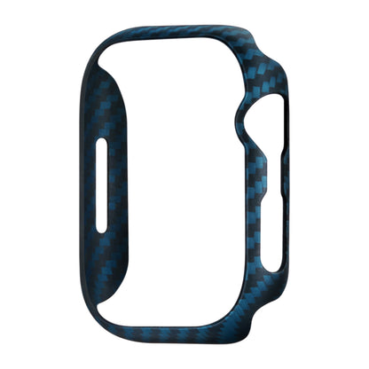 Apple Watch 7 45mm 600D Aramid Fiber Classic Serisi Black-Blue Twill Kasa Koruyucu Pitaka Air Case Siyah-Mavi