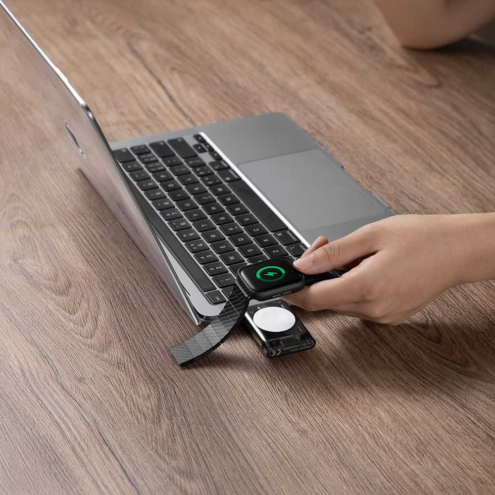 Apple Watch 7 45mm 600D Aramid Fiber Classic Serisi Black-Grey Twill Kasa Koruyucu Pitaka Air Case Siyah-Gri