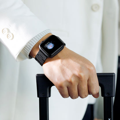 Apple Watch 7 45mm 600D Aramid Fiber Classic Serisi Black-Grey Twill Kasa Koruyucu Pitaka Air Case Siyah-Gri