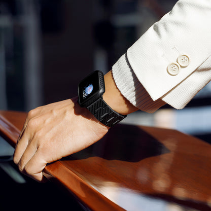 Apple Watch 7 45mm 600D Aramid Fiber Classic Serisi Black-Grey Twill Kasa Koruyucu Pitaka Air Case Siyah-Gri