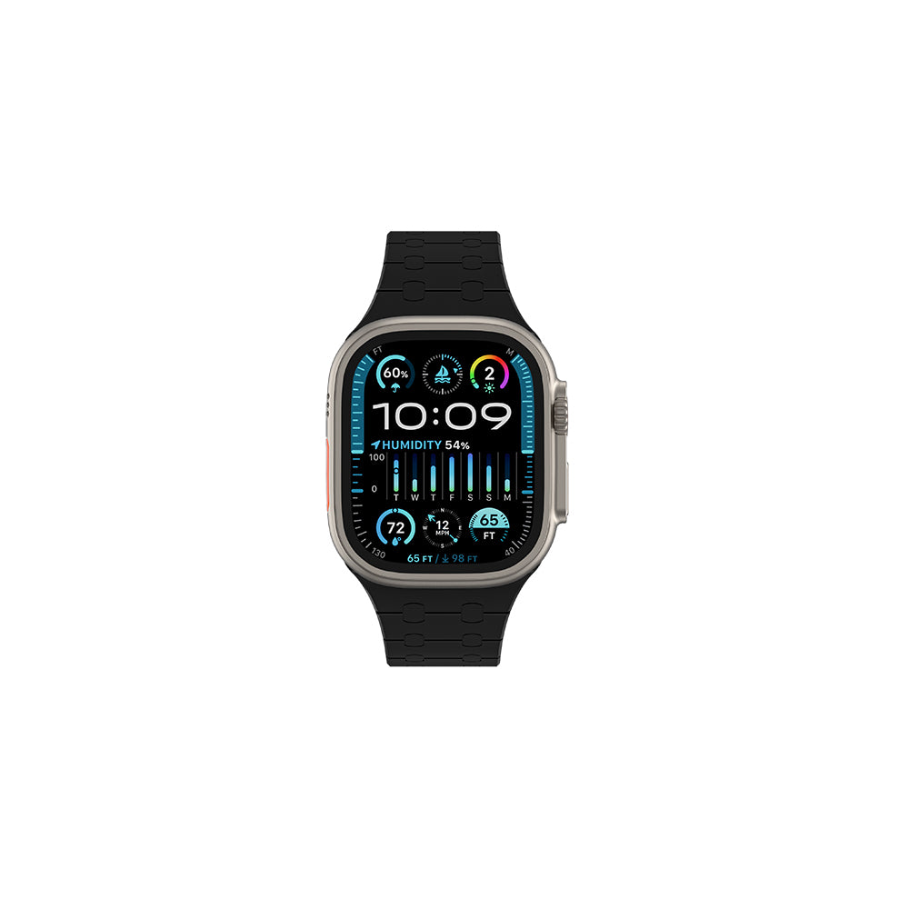 Apple Watch 7 45mm Amazingthing Smoothie Sport Magnetik Tak Çıkar Silikon Strap Kayış Gri-Mavi
