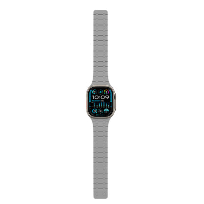 Apple Watch 7 45mm Amazingthing Smoothie Sport Magnetik Tak Çıkar Silikon Strap Kayış Siyah-Mor