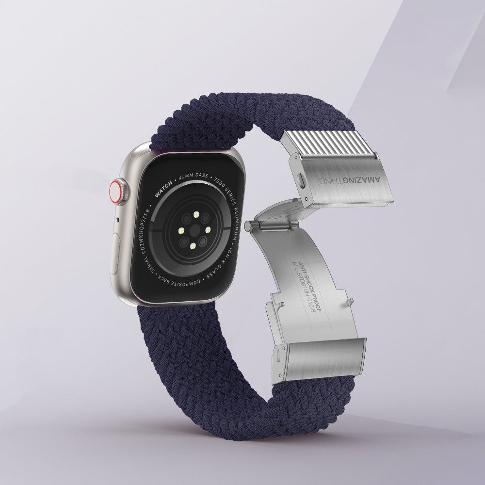 Apple Watch 7 45mm Amazingthing Titan Weave 2 Sport Örgü Kordon Koyu Yeşil
