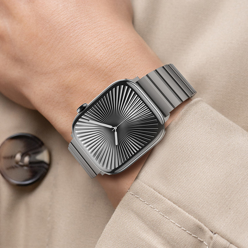 Apple Watch 7 45mm Benks Aero Titan Serisi Titanyum Metal Kordon Titanyum