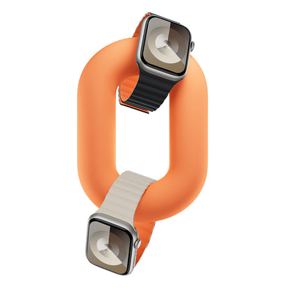 Apple Watch 7 45mm Benks Magnetik Tak Çıkar Silikon Strap Kayış Starlight