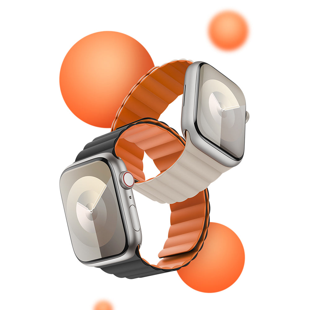Apple Watch 7 45mm Benks Magnetik Tak Çıkar Silikon Strap Kayış Starlight