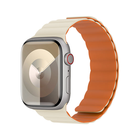 Apple Watch 7 45mm Benks Magnetik Tak Çıkar Silikon Strap Kayış Starlight