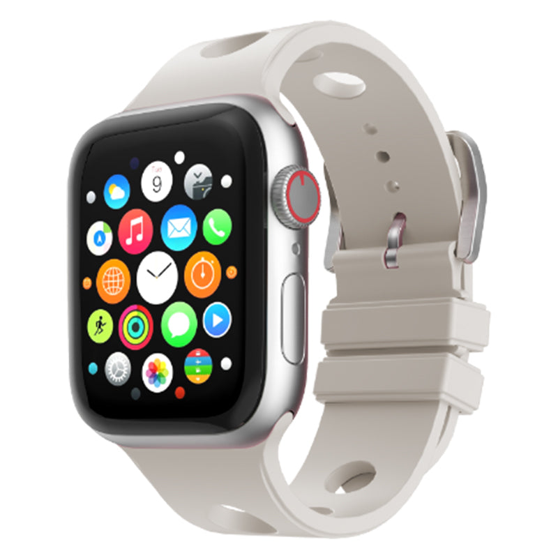 Apple Watch 7 45mm Delikli Tasarım Zore KRD-147 Silikon Kordon
