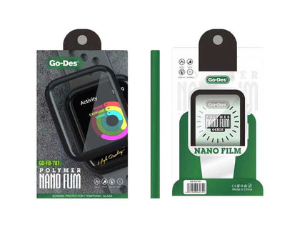 Apple Watch 7 45mm Go Des 2 in 1 Ekran Koruyucu Siyah