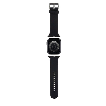 Apple Watch 7 45mm Karl Lagerfeld Orjinal Lisanslı İkonik Karl Head Logolu Silikon Kordon Siyah