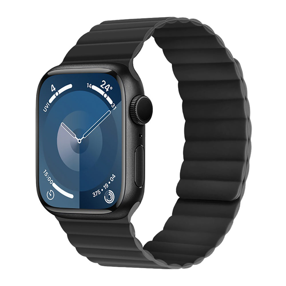 Apple Watch 7 45mm Kordon Raptic Magnetik Tak Çıkar Silikon Strap Kayış Lacivert