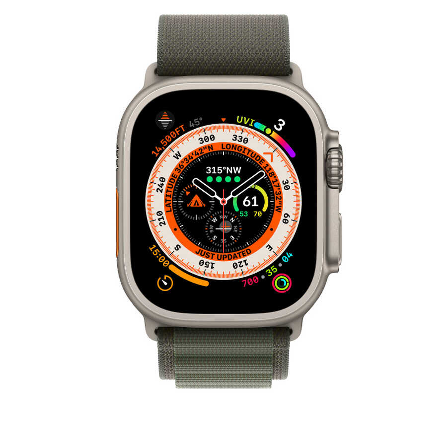 Apple Watch 7 45mm Kordon Wiwu WU-01 Hasır Örgü Strap Kayış Turuncu