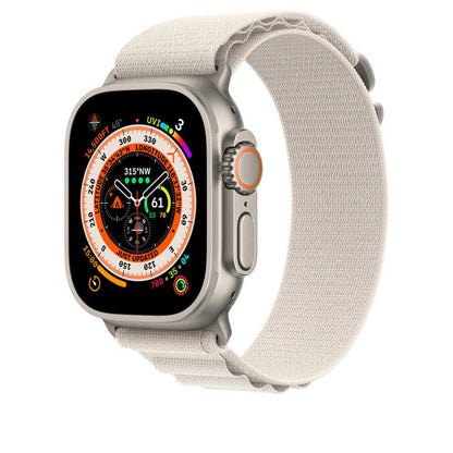 Apple Watch 7 45mm Kordon Wiwu WU-01 Hasır Örgü Strap Kayış Krem