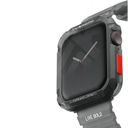 Apple Watch 7 45mm SkinArma Kurono Buzlu Tasarım Sert PC Kasa Koruyucu Gri