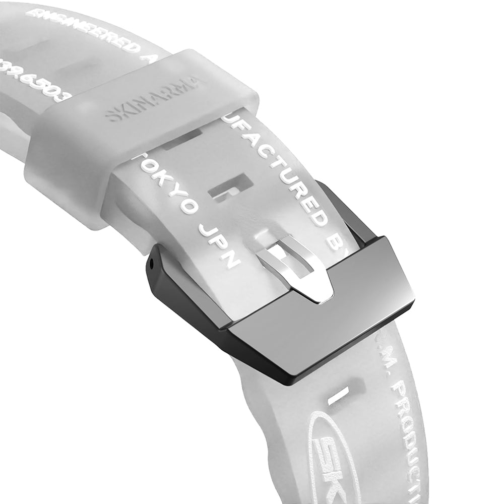 Apple Watch 7 45mm SkinArma Kurono Sert PC Kasa Koruyucu + Shokku Silikon Kordon Beyaz