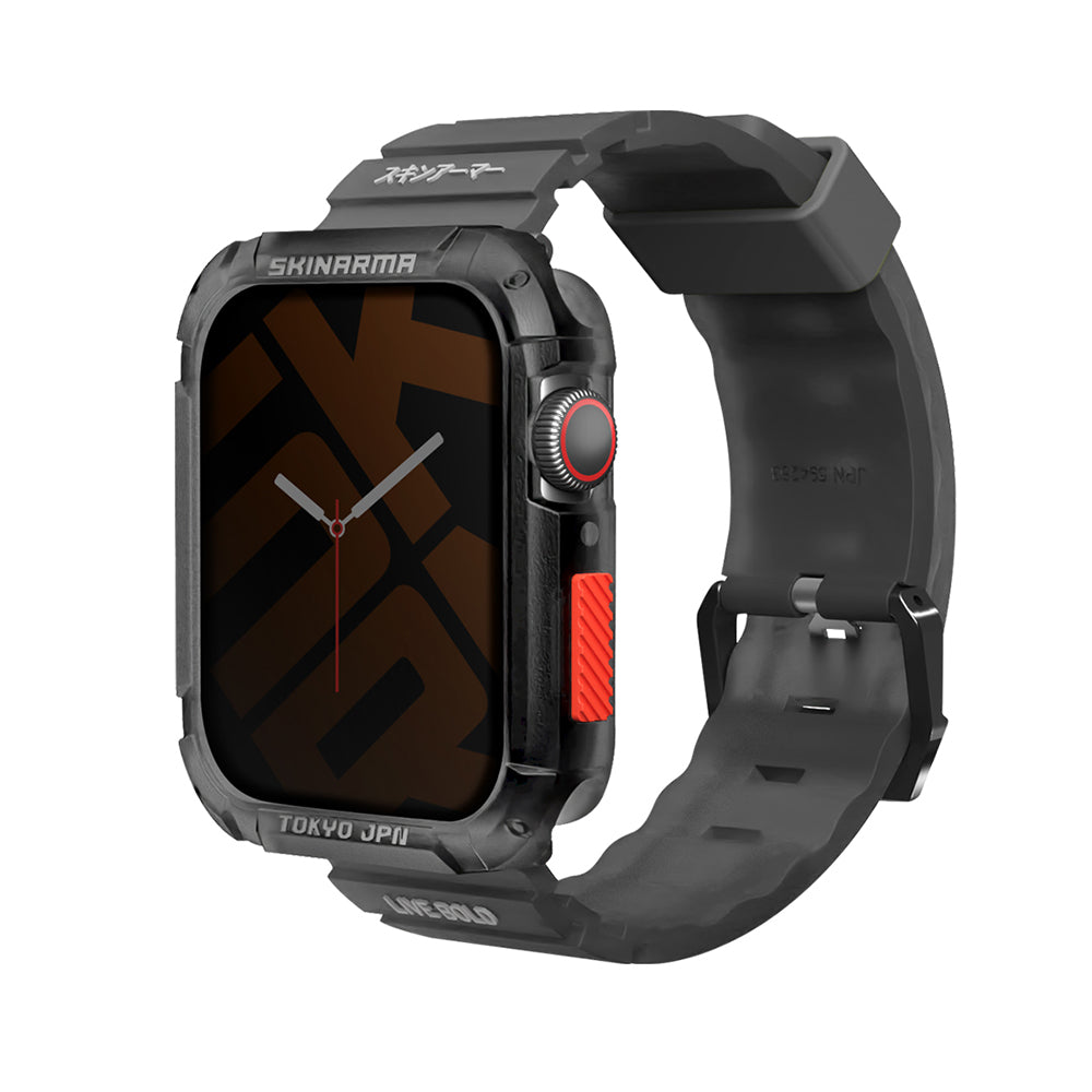 Apple Watch 7 45mm SkinArma Kurono Sert PC Kasa Koruyucu + Shokku Silikon Kordon Beyaz