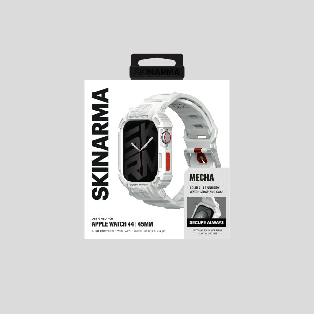 Apple Watch 7 45mm Skinarma Mecha 2in1 TPU Kasa Koruyucu + Silikon Kordon Siyah