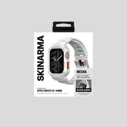 Apple Watch 7 45mm Skinarma Mecha 2in1 TPU Kasa Koruyucu + Silikon Kordon Siyah