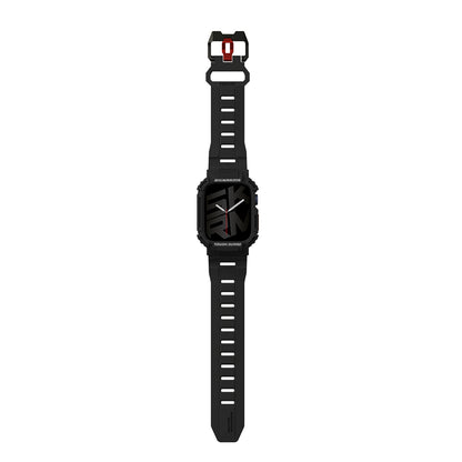 Apple Watch 7 45mm Skinarma Mecha 2in1 TPU Kasa Koruyucu + Silikon Kordon Lacivert