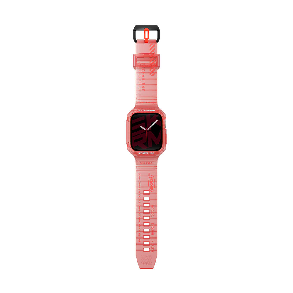 Apple Watch 7 45mm SkinArma Saido Sert PC Kasa Koruyuculu Silikon Kordon Füme