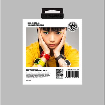 Apple Watch 7 45mm SkinArma Saido Sert PC Kasa Koruyuculu Silikon Kordon Mavi