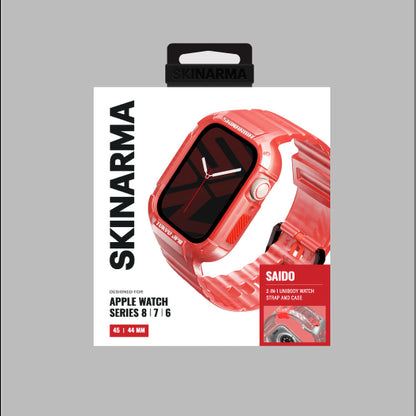 Apple Watch 7 45mm SkinArma Saido Sert PC Kasa Koruyuculu Silikon Kordon Lacivert